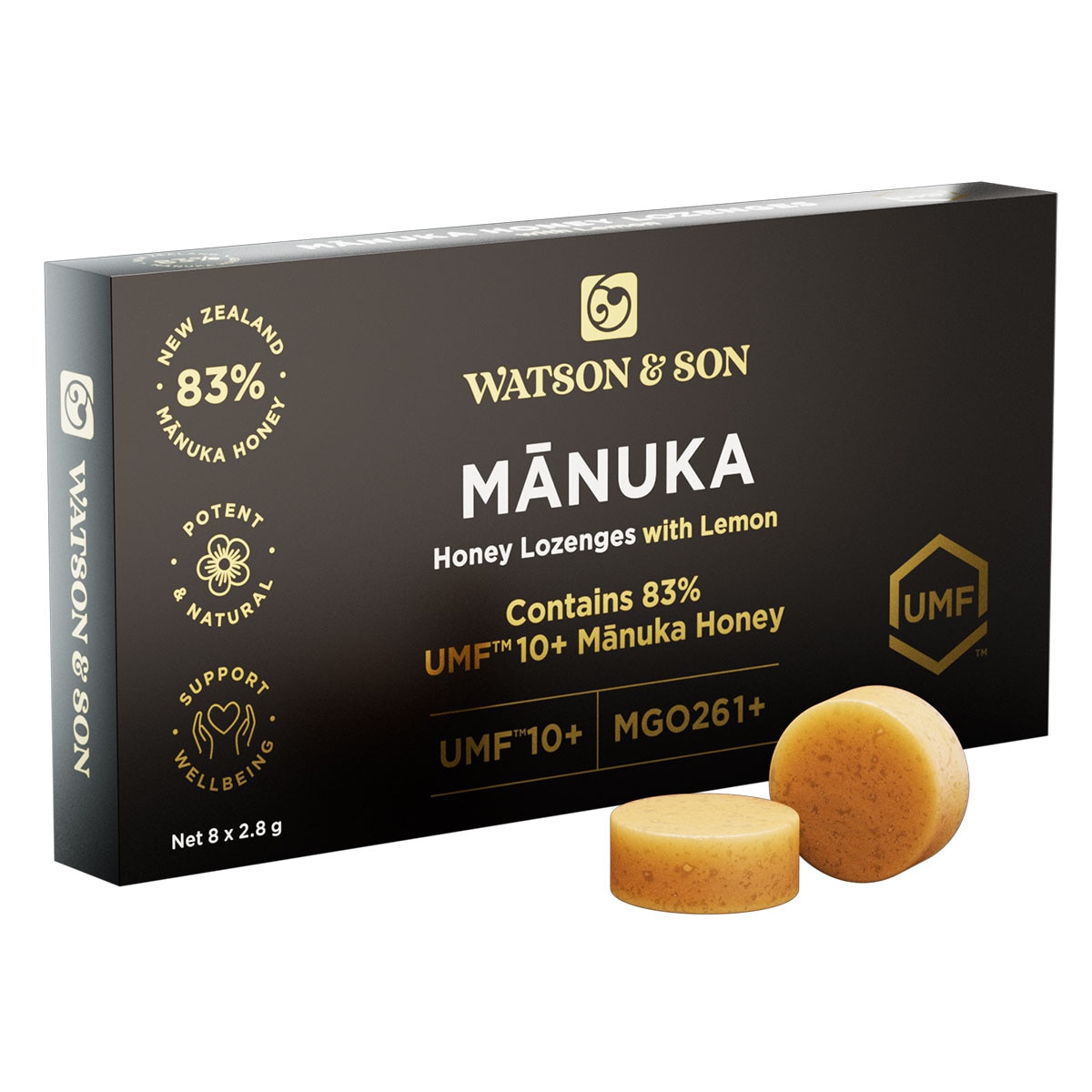 Watson & Son Manuka Honey with Lemon Lozenges 8 Pack