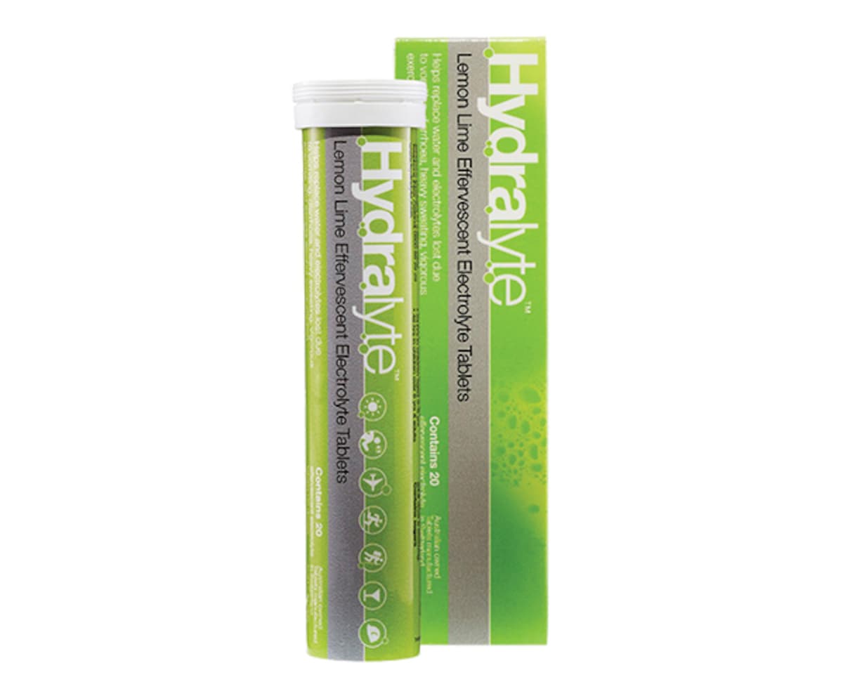 Hydralyte Effervescent Electrolyte Tablets Lemon Lime 20 Pack