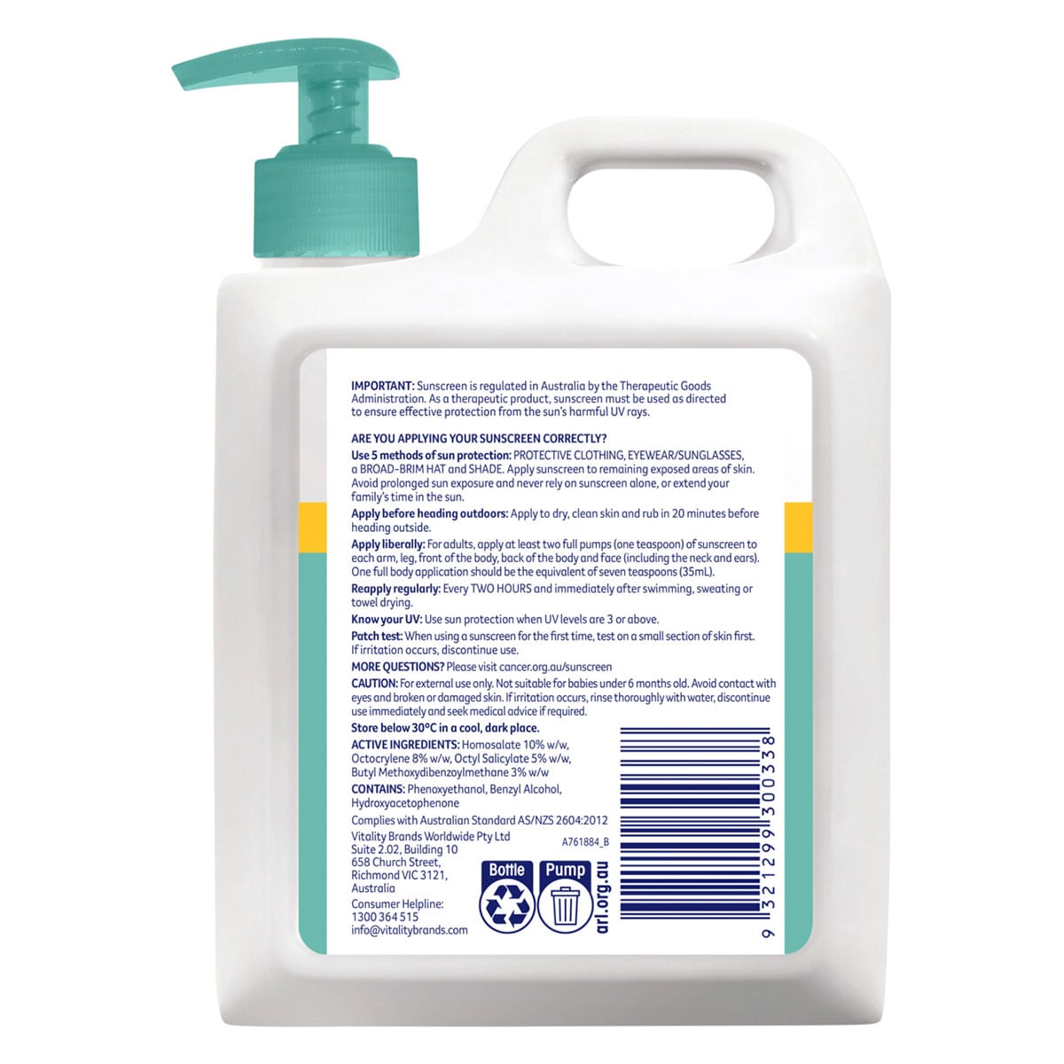 Cancer Council Moisturising Sunscreen SPF50+ - 1 Litre