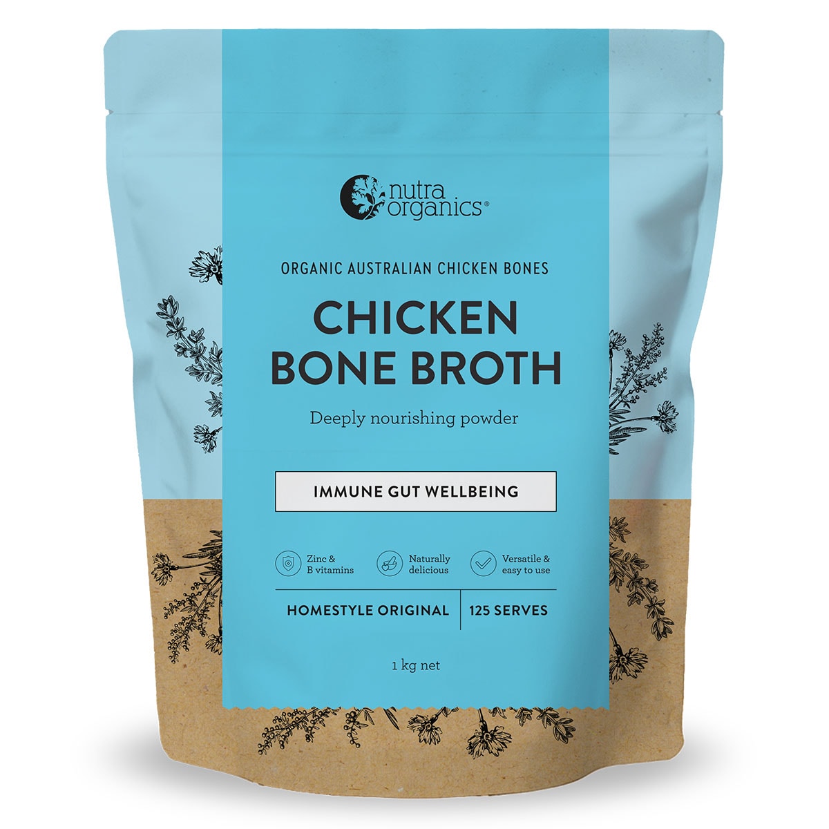 Nutra Organics Chicken Bone Broth Homestyle Original 1kg