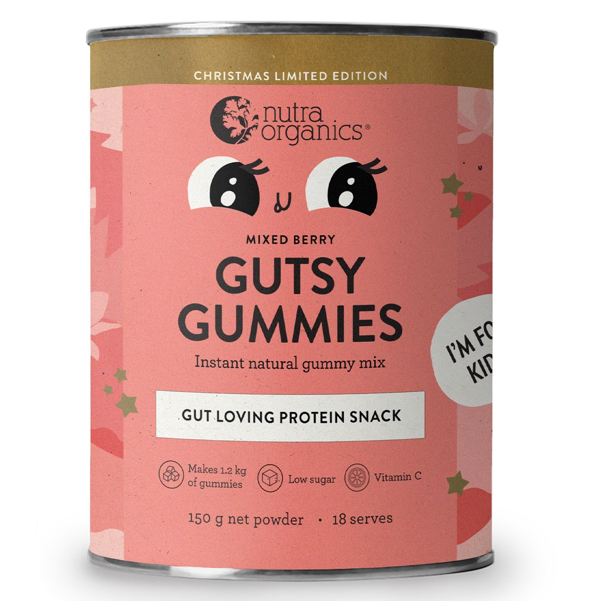 Nutra Organics Christmas Gutsy Gummies Mixed Berry 150g