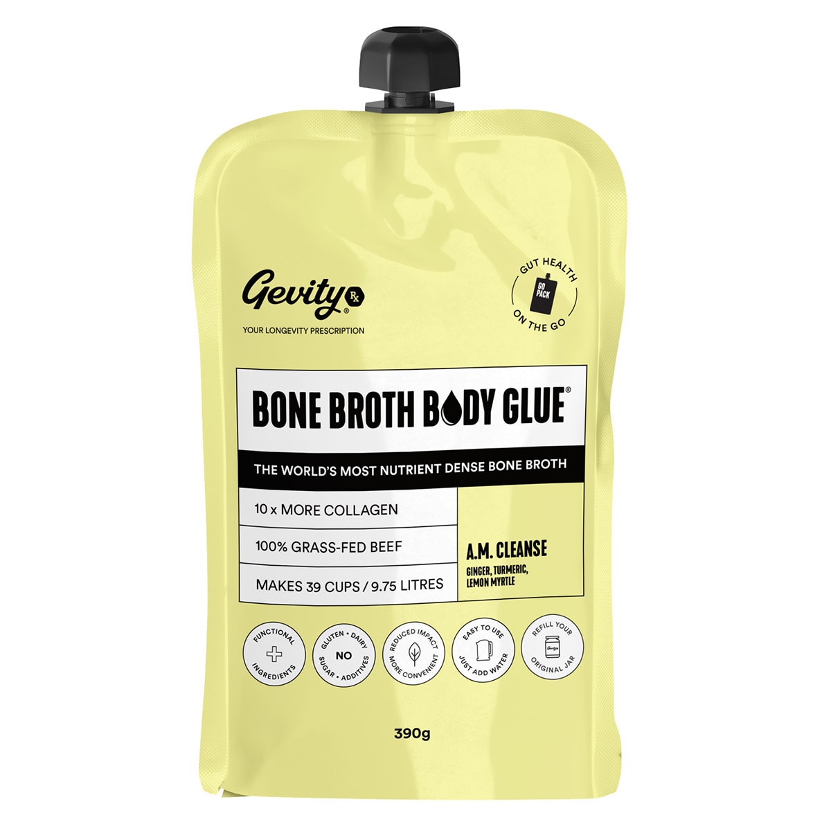 Gevity Rx BoneBroth Body Glue On The Go A.M. Cleanse 390g