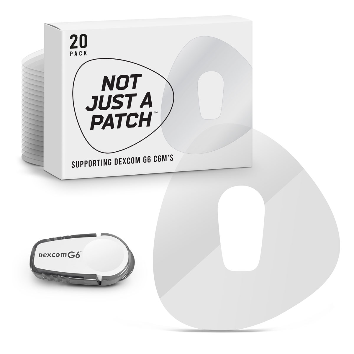 Not Just A Patch CGM Sensor Patch Clear 20 Pack