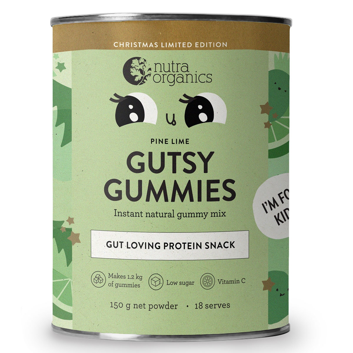 Nutra Organics Christmas Gutsy Gummies Pine Lime 150g