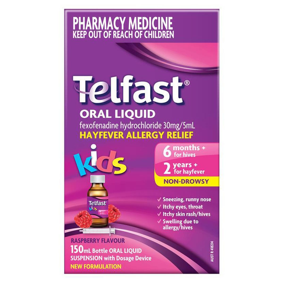 Telfast Kids Oral Liquid Hayfever Allergy Relief 150ml (New Formulation)