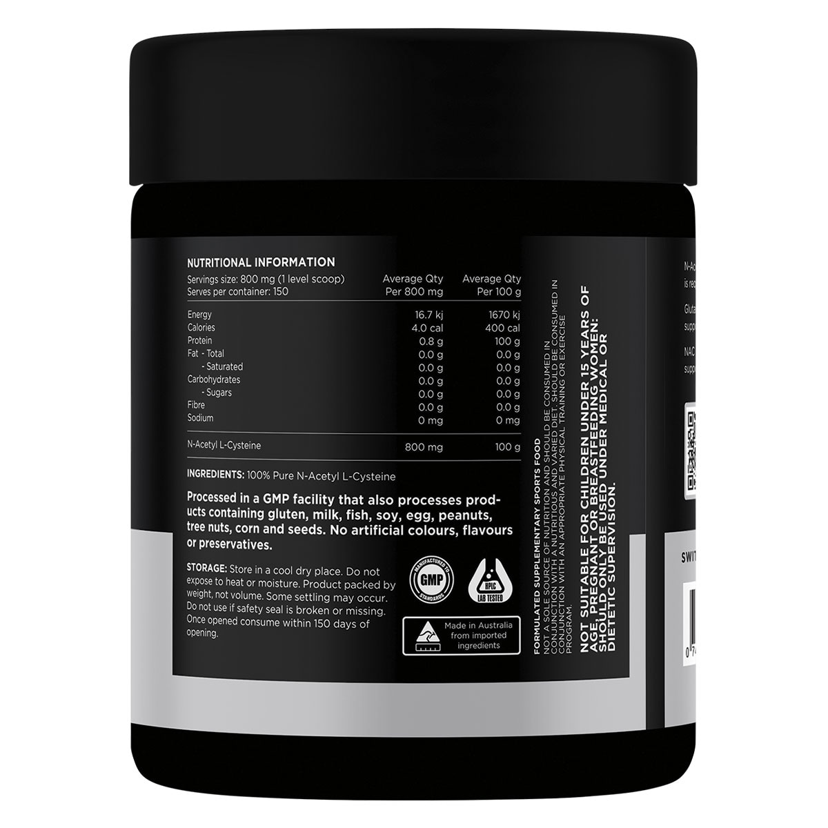 Switch Nutrition NAC 100% N-Acetyl L-Cystine Powder 120g