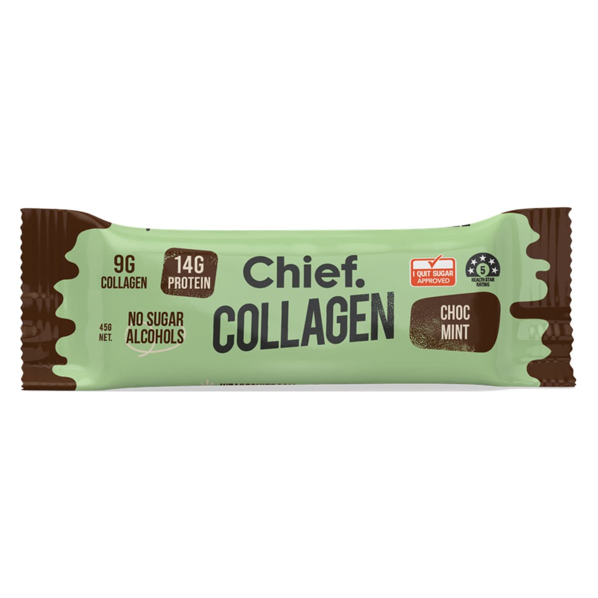 Chief Collagen Protein Choc Mint Bars 45g