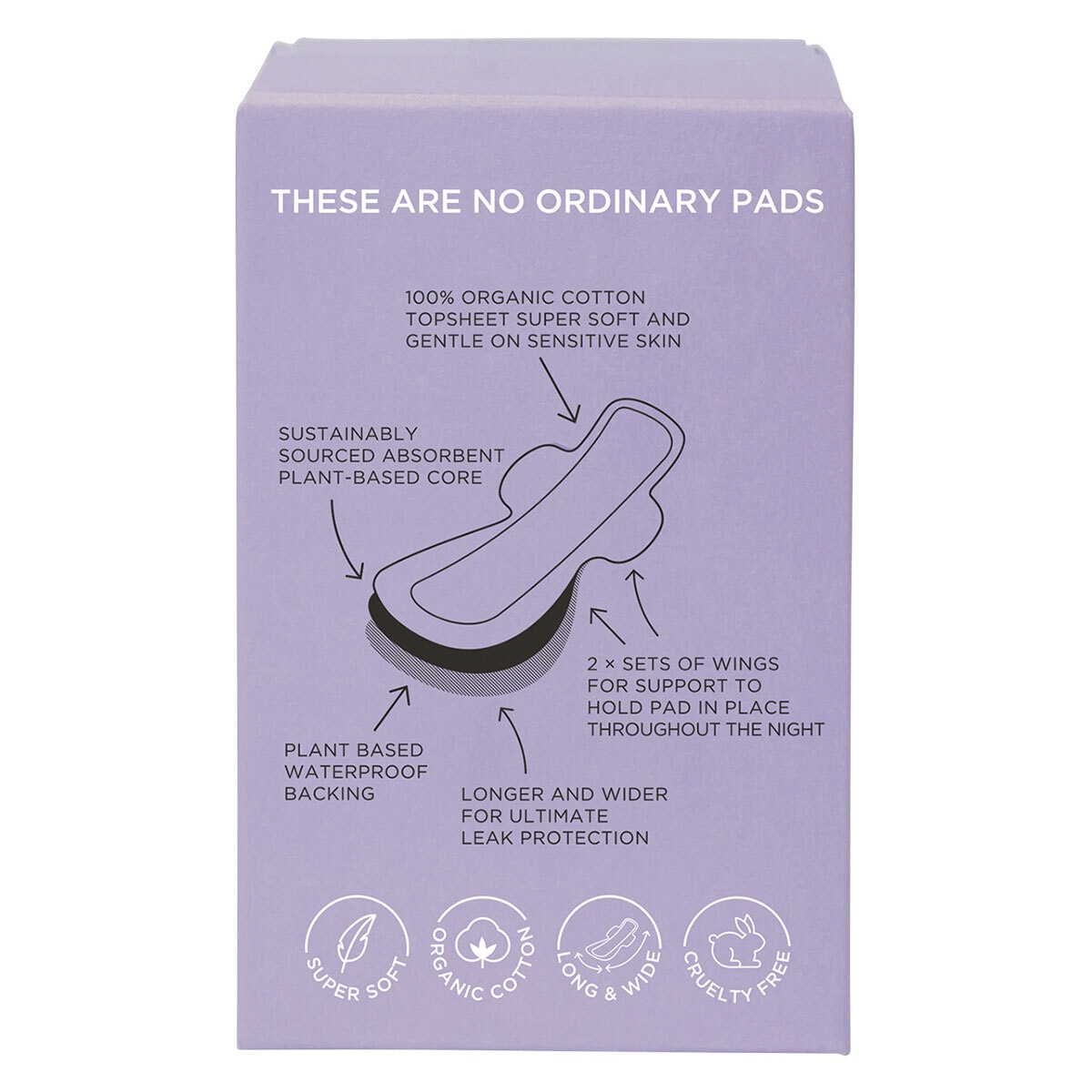 Tom Organic Ultra Thin Overnight Pads 8 Pack