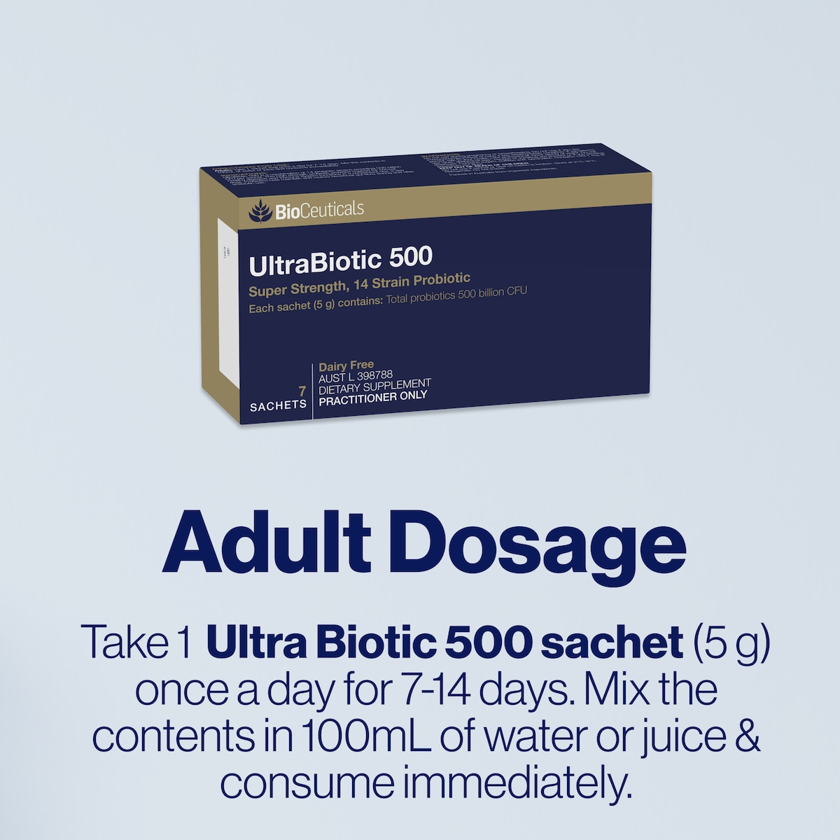 BioCeuticals UltraBiotic 500 - 7 x 5g Sachets