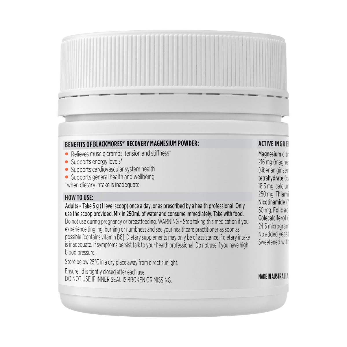 Blackmores Recovery Magnesium Powder 200g