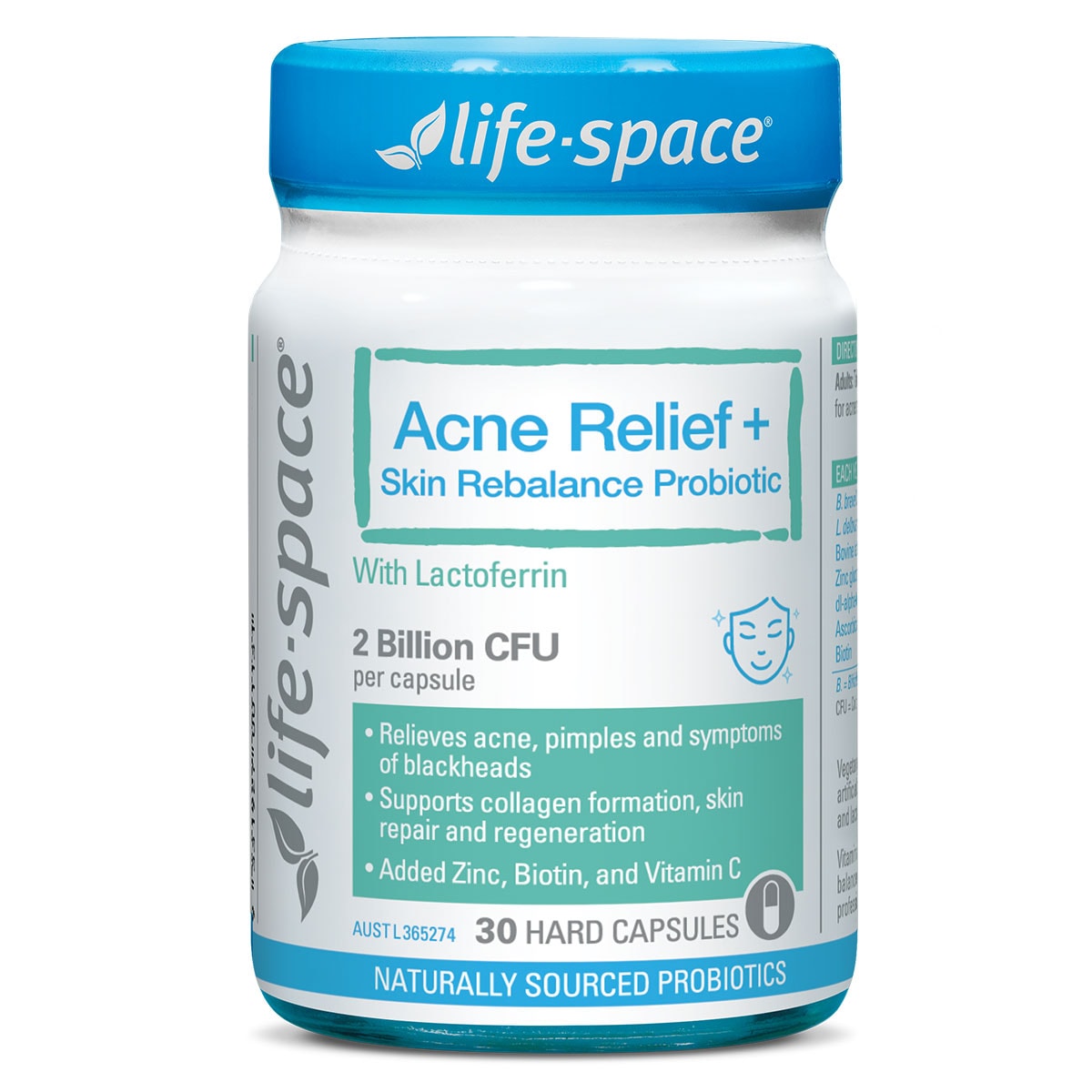 Life-Space Acne Relief + Skin Rebalance Probiotic 30 Capsules