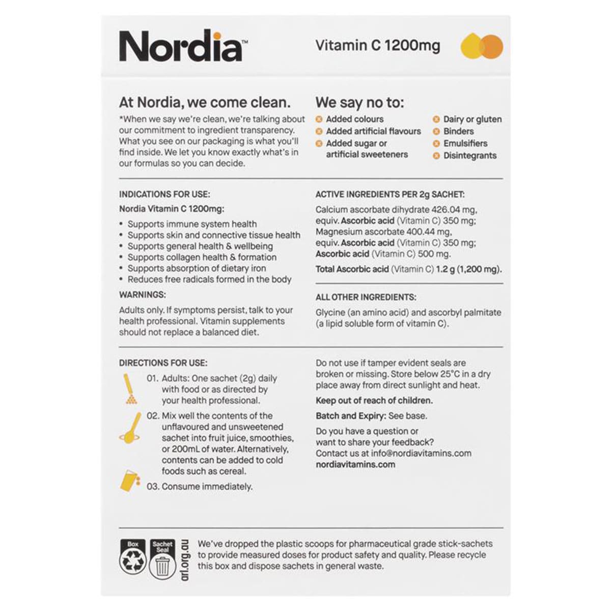 Nordia Vitamin C 1200mg Powder 28 Sachets