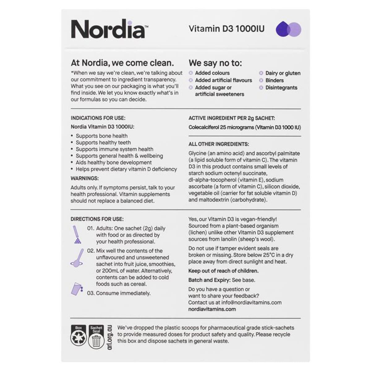 Nordia Vitamin D3 1000IU Powder 28 Sachets