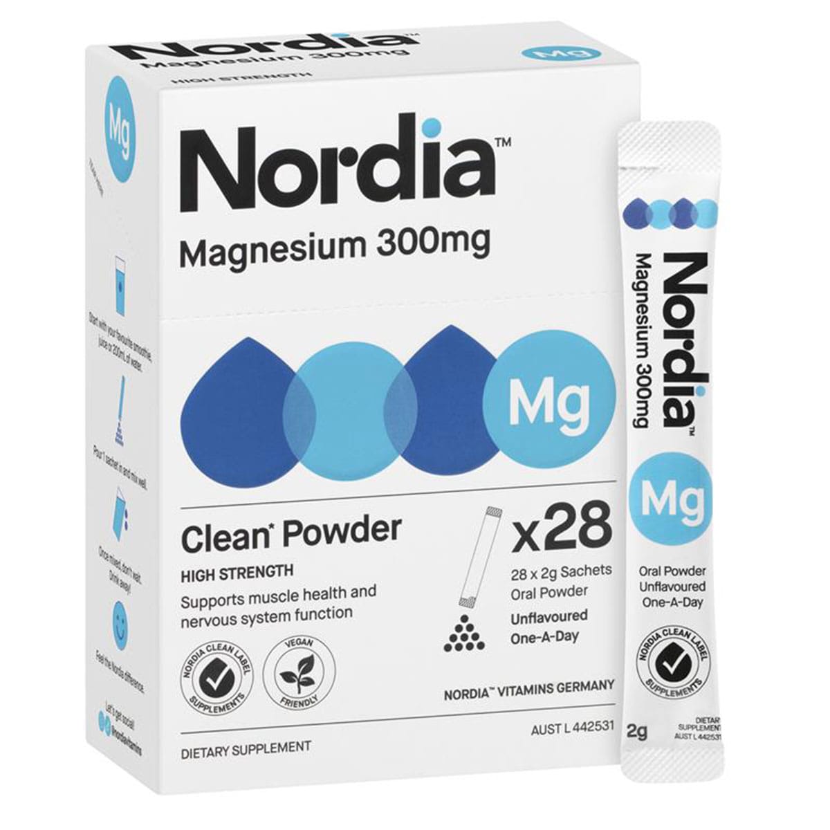 Nordia Magnesium 300mg Powder 28 Sachets