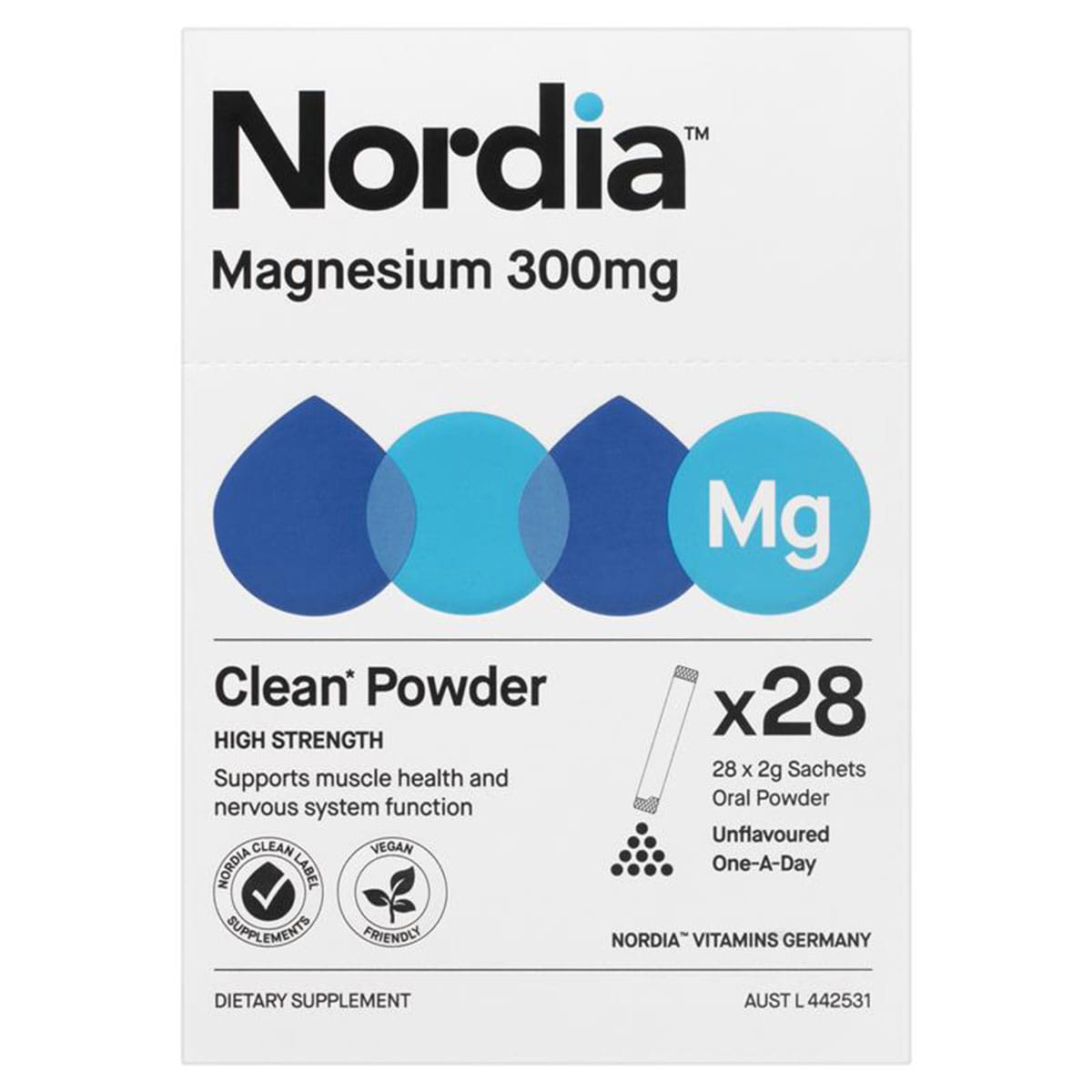 Nordia Magnesium 300mg Powder 28 Sachets