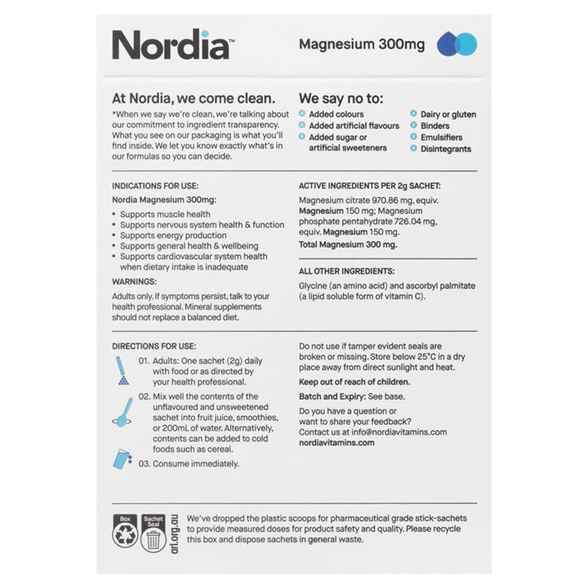 Nordia Magnesium 300mg Powder 28 Sachets