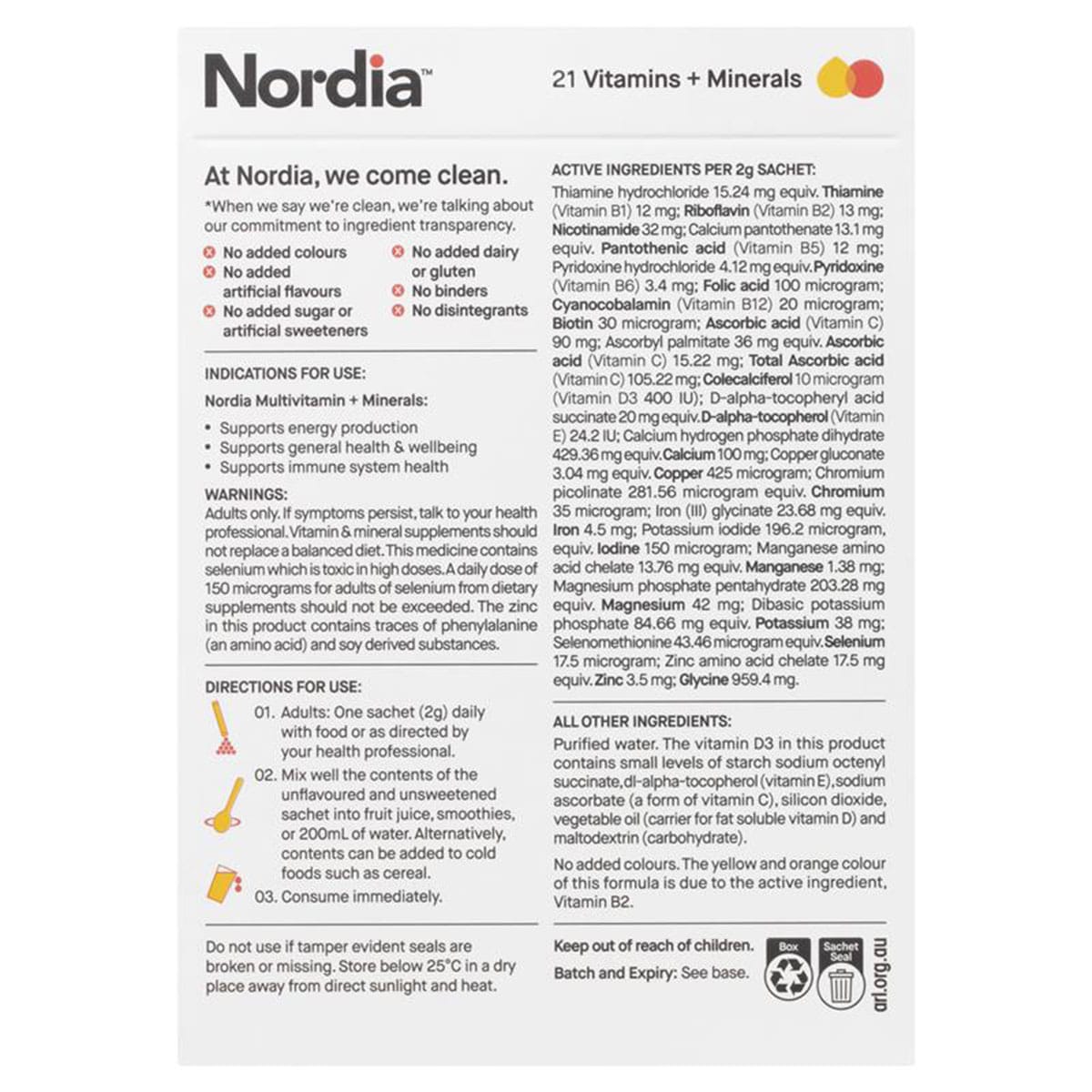 Nordia Multivitamin + Minerals Powder 28 Sachets