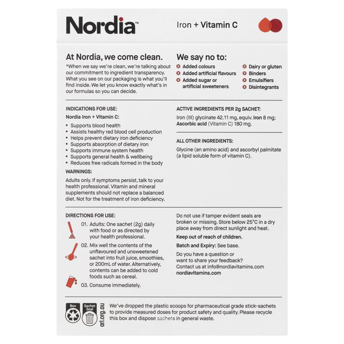 Nordia Iron + Vitamin C Powder 28 Sachets