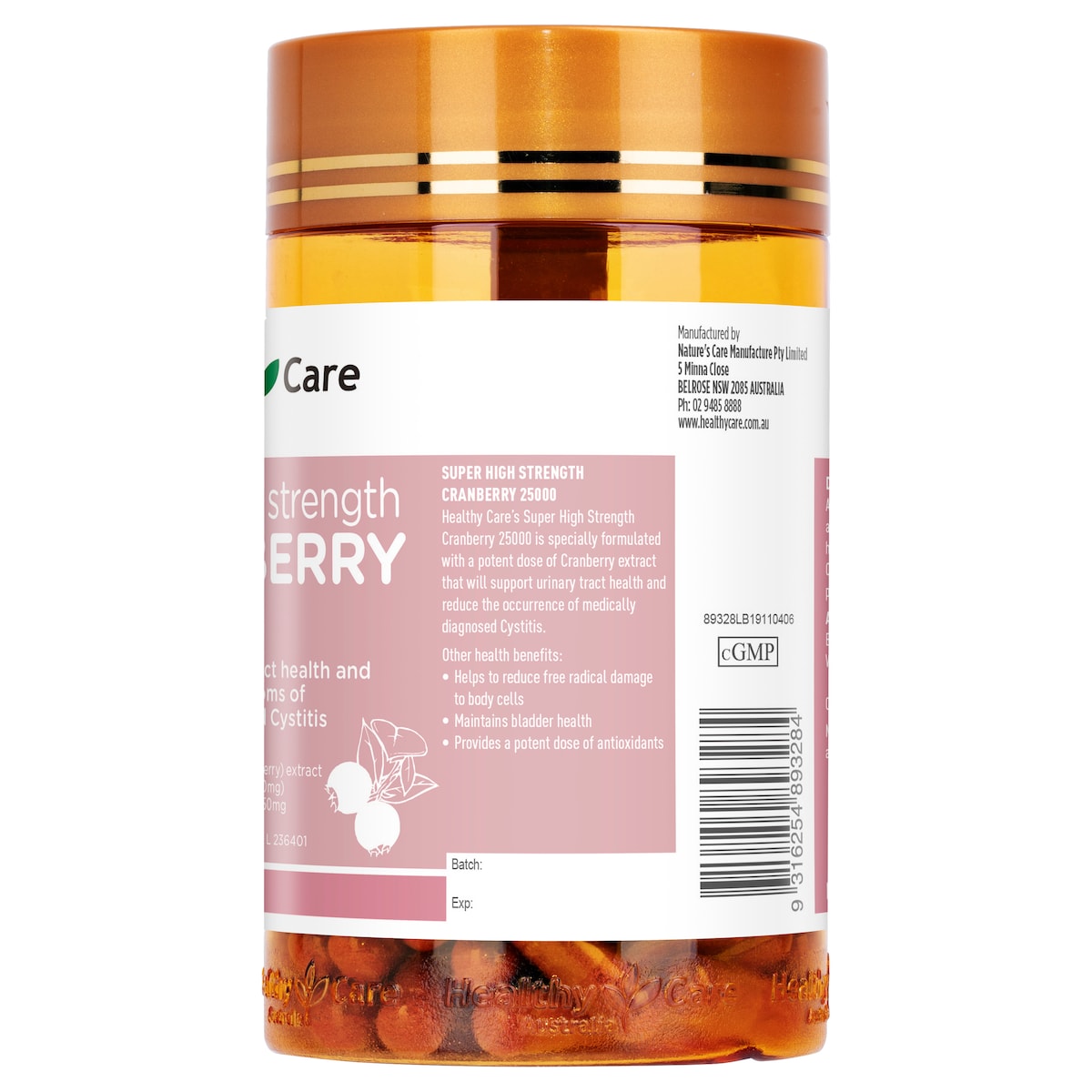 Healthy Care Super High - Strength Cranberry 25000 90 Capsules