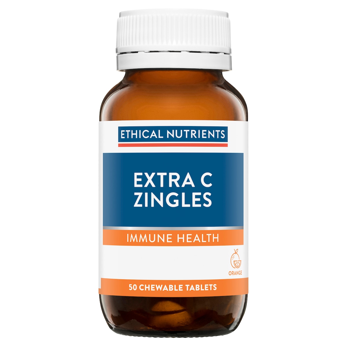 Ethical Nutrients Extra C Zingles Orange 50 Chewable Tablets