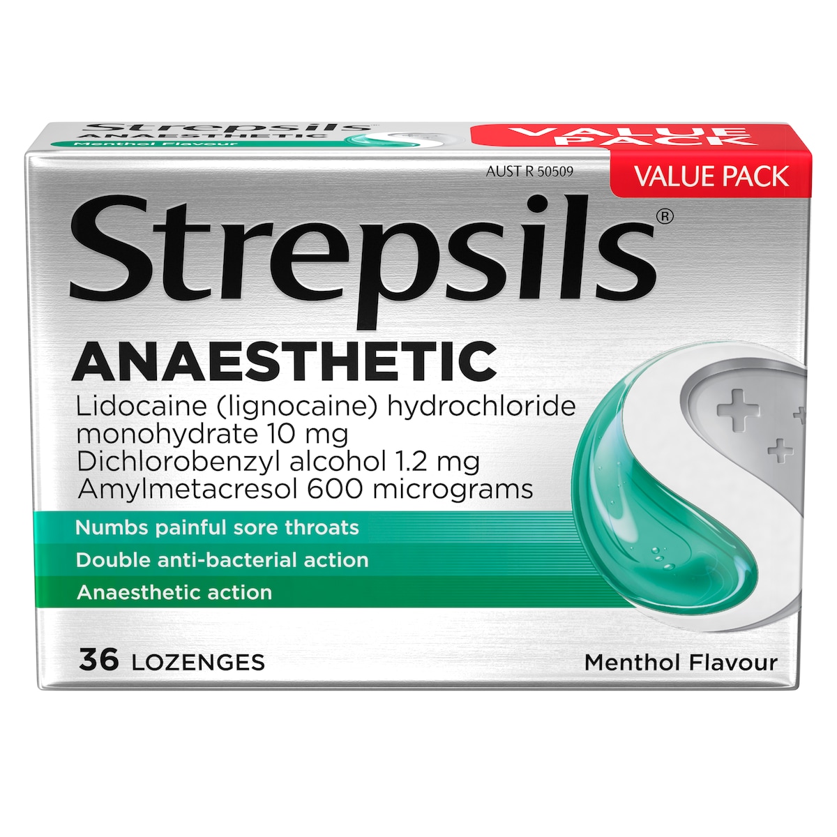 Strepsils Plus Anaesthetic Dual Action Menthol 36 Lozenges