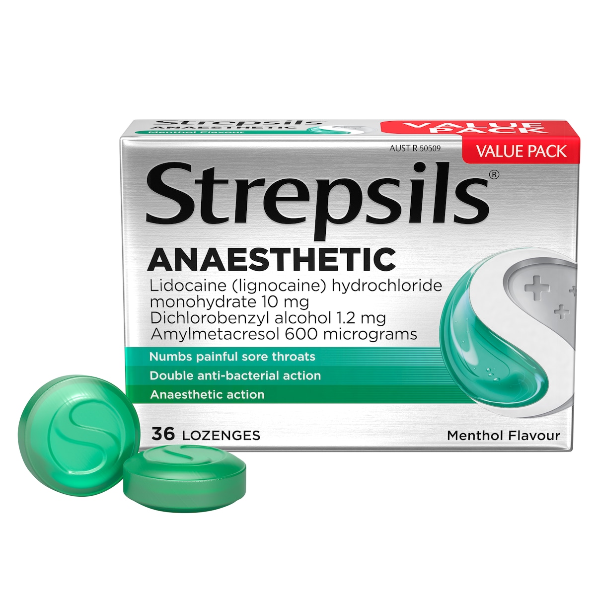 Strepsils Plus Anaesthetic Dual Action Menthol 36 Lozenges