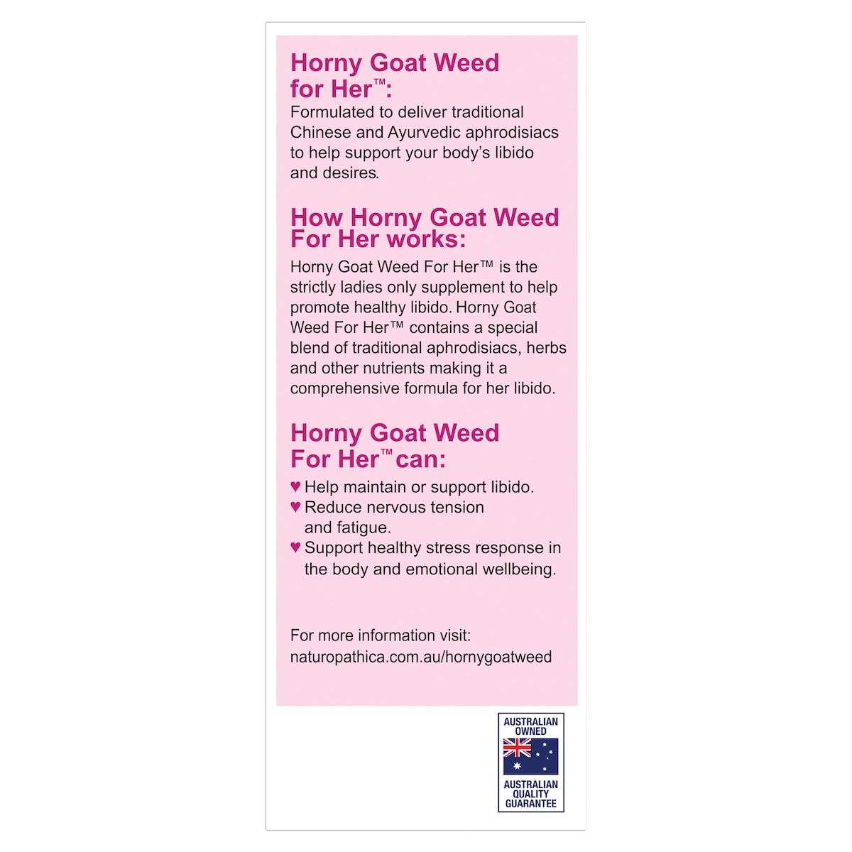 Naturopathica Horny Goat Weed for Her 50 Tablets