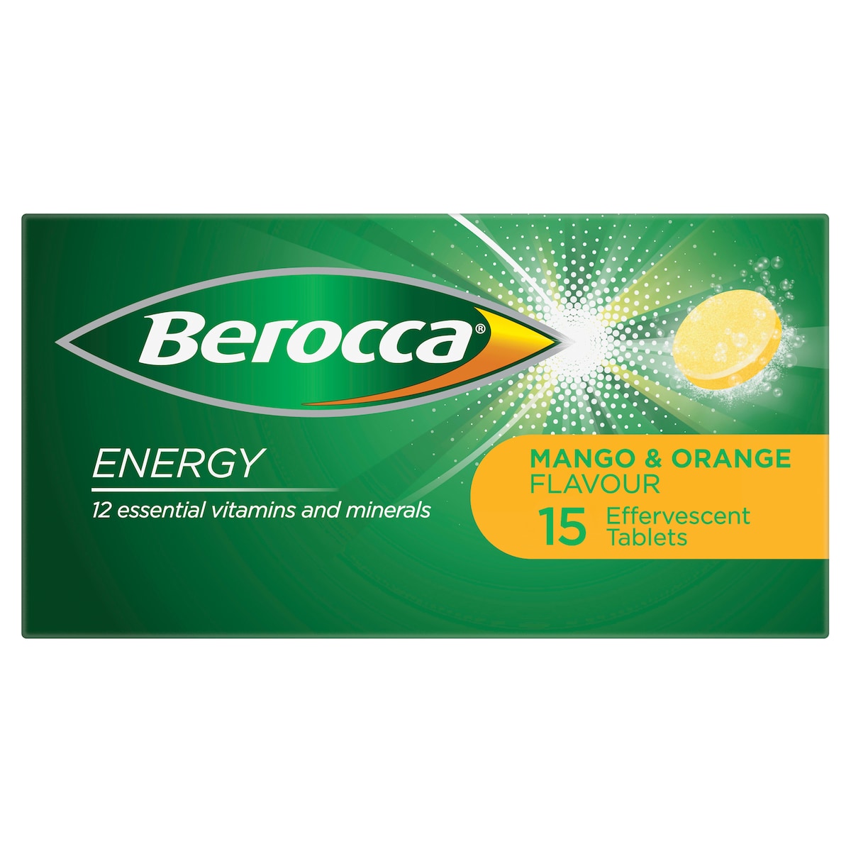 Berocca Energy Mango & Orange Effervescent Tablets 30 Pack