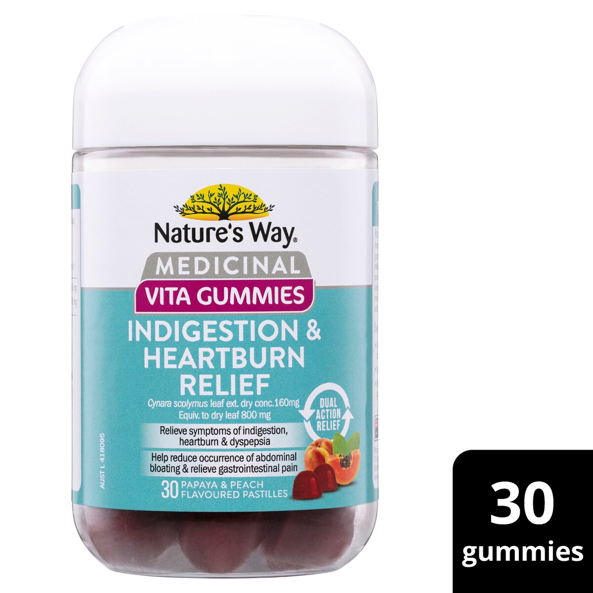 Natures Way Medicinal Vita Gummies Heartburn 30 Pack