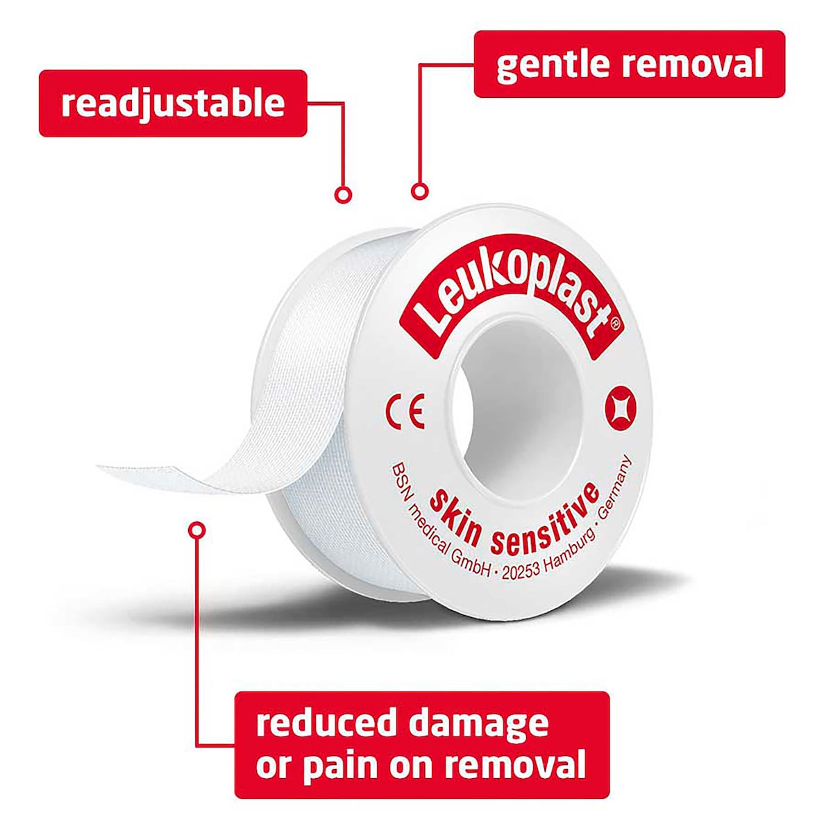 Leukoplast Skin Sensitive Silicone Tape 2.25cm x 2.6m