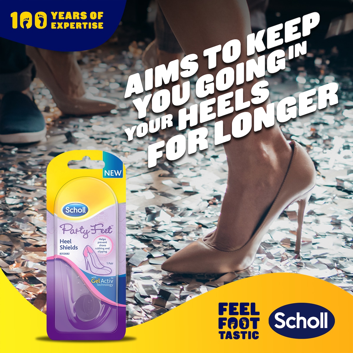 Scholl Party Feet Invisible Gel Heel Shields 1 Pair