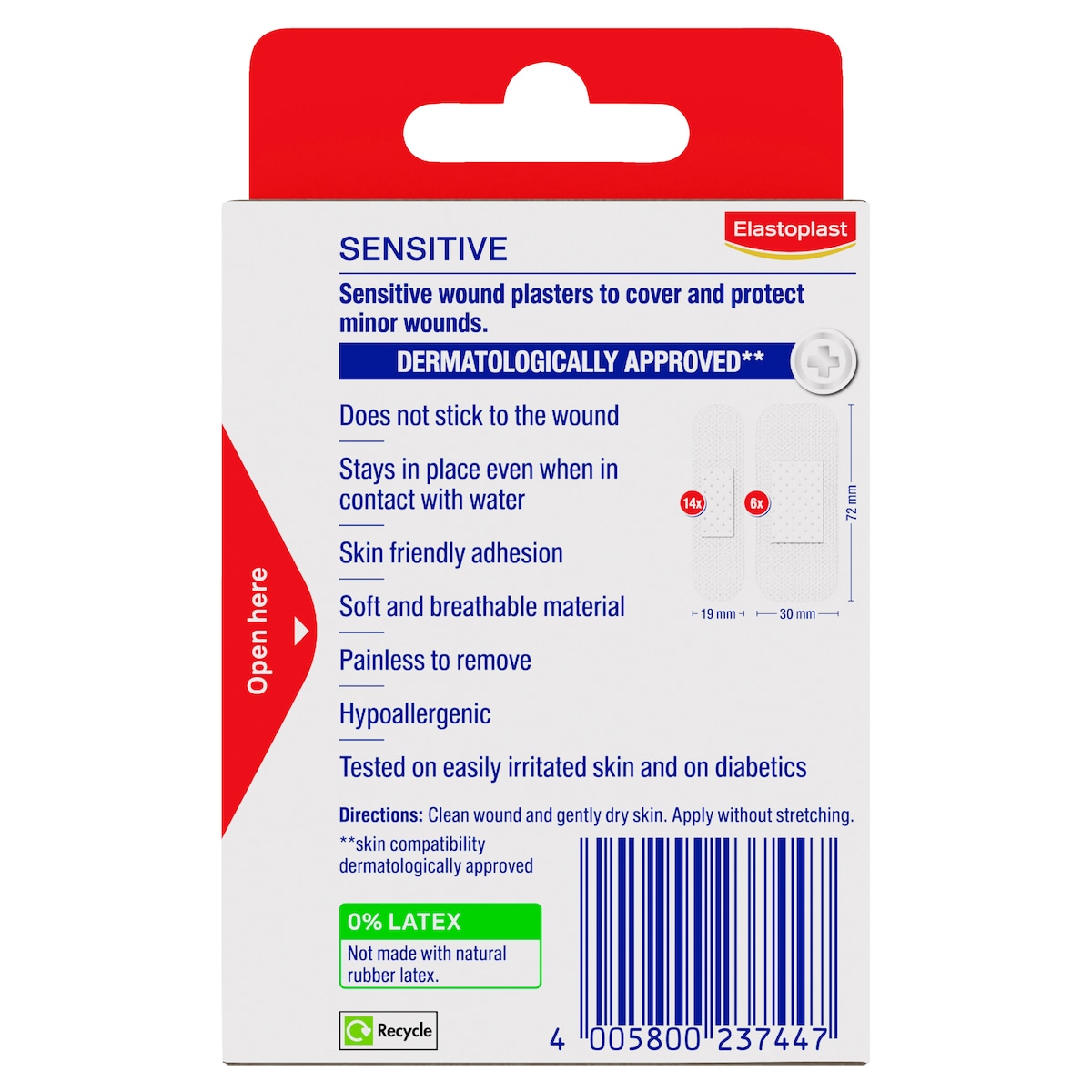 Elastoplast Sensitive Hypoallergenic Strips Assorted 20 Pack