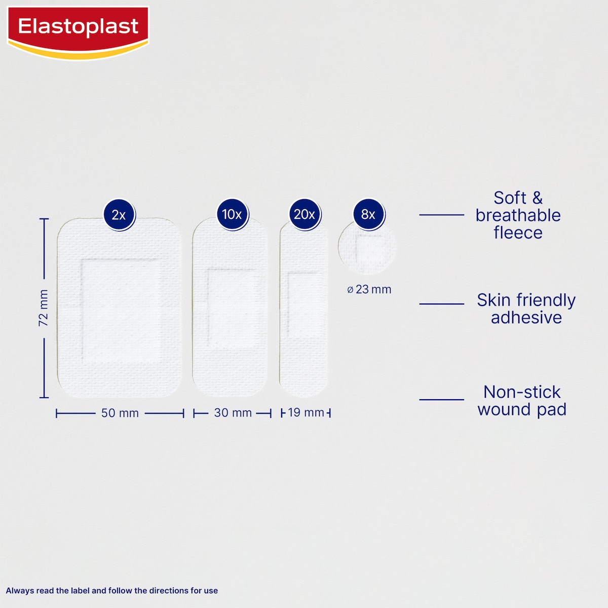 Elastoplast Sensitive Hypoallergenic Strips Assorted 20 Pack