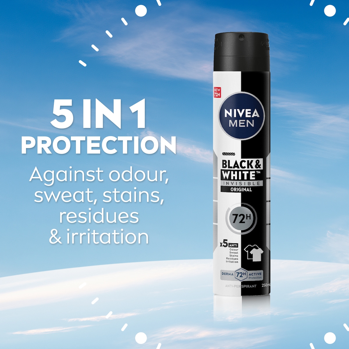 Nivea Men Invisible Black & White Anti-Perspirant Deodarant Spray Original 250ml