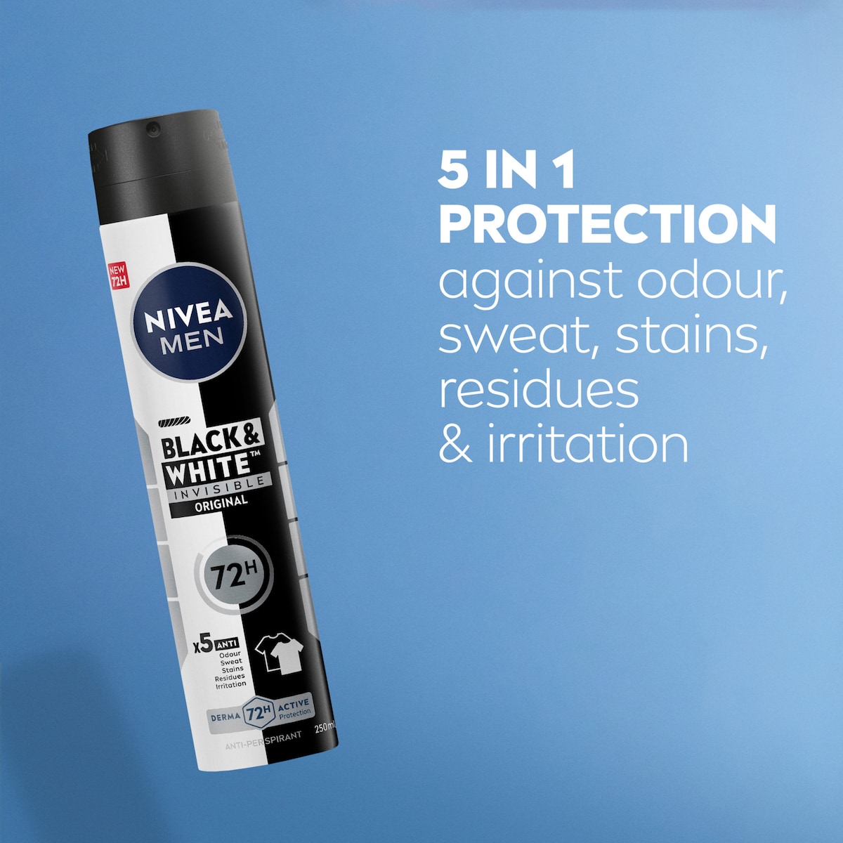 Nivea Men Invisible Black & White Anti-Perspirant Deodarant Spray Original 250ml