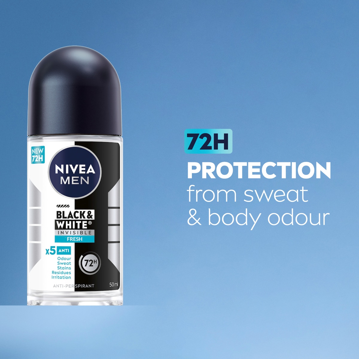 Nivea Men Invisible Black & White Anti-Perspirant Roll-on Fresh 50ml