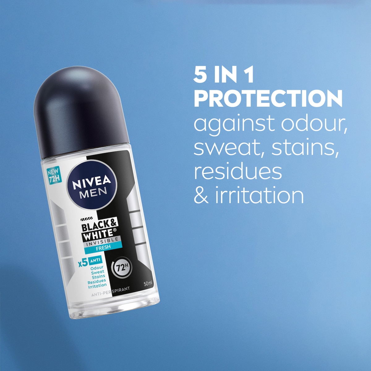 Nivea Men Invisible Black & White Anti-Perspirant Roll-on Fresh 50ml