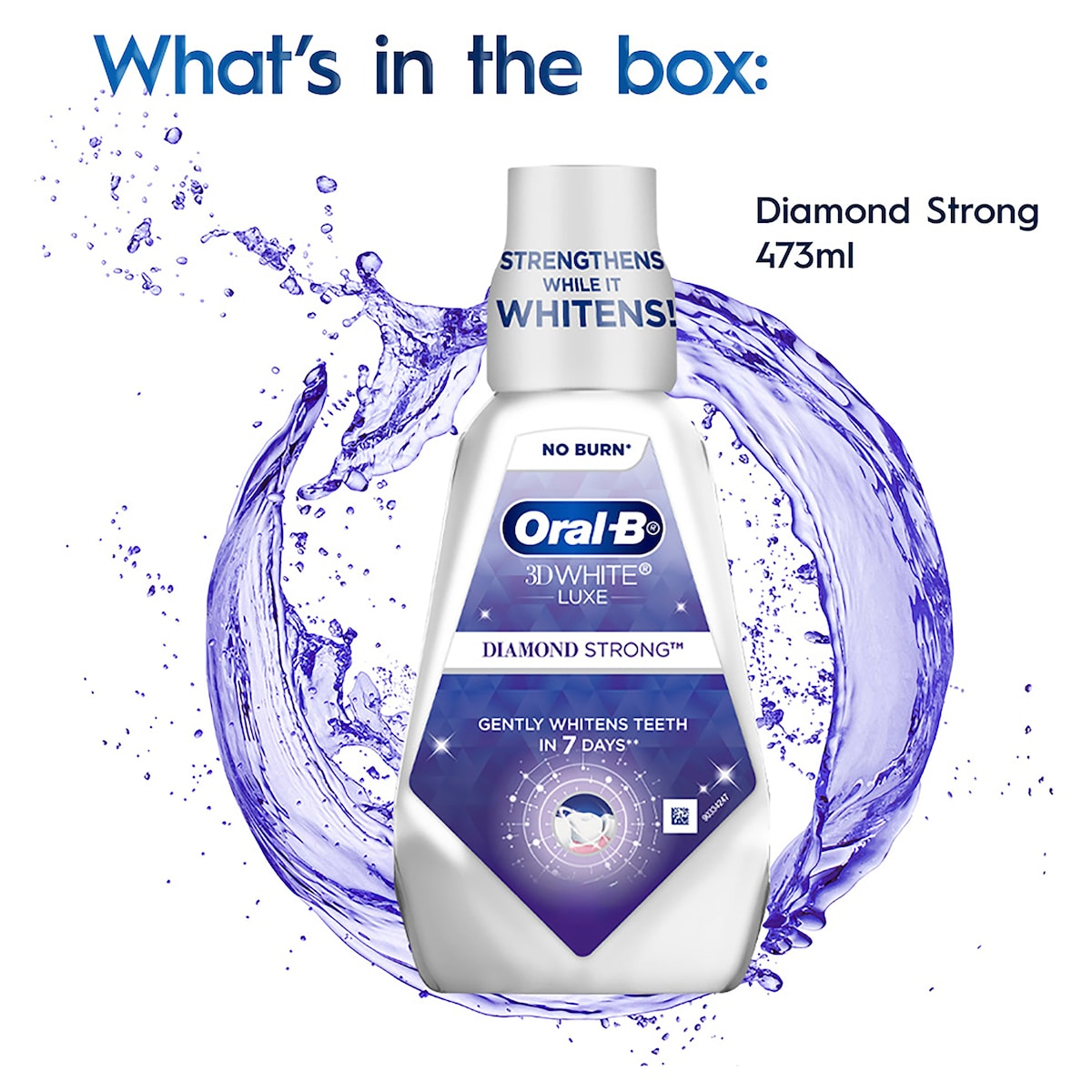 Oral B 3D White Luxe Diamond Strong Alcohol Free Rinse 473ml