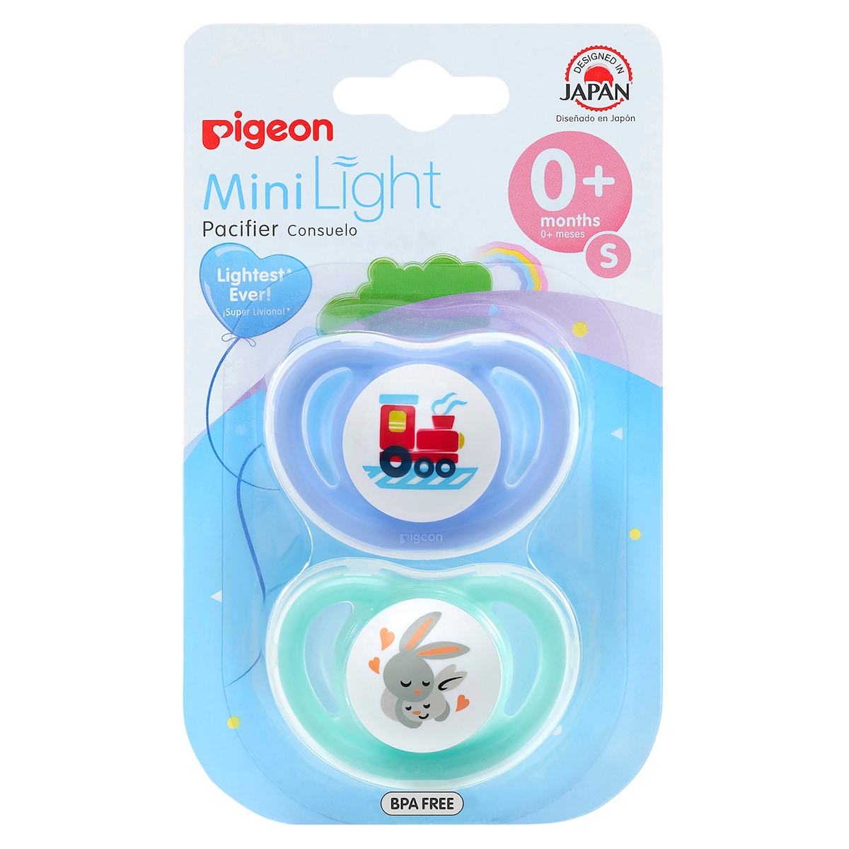 Pigeon Mini Light Pacifier Small (0+ Months) 2 Pack Assorted Colours