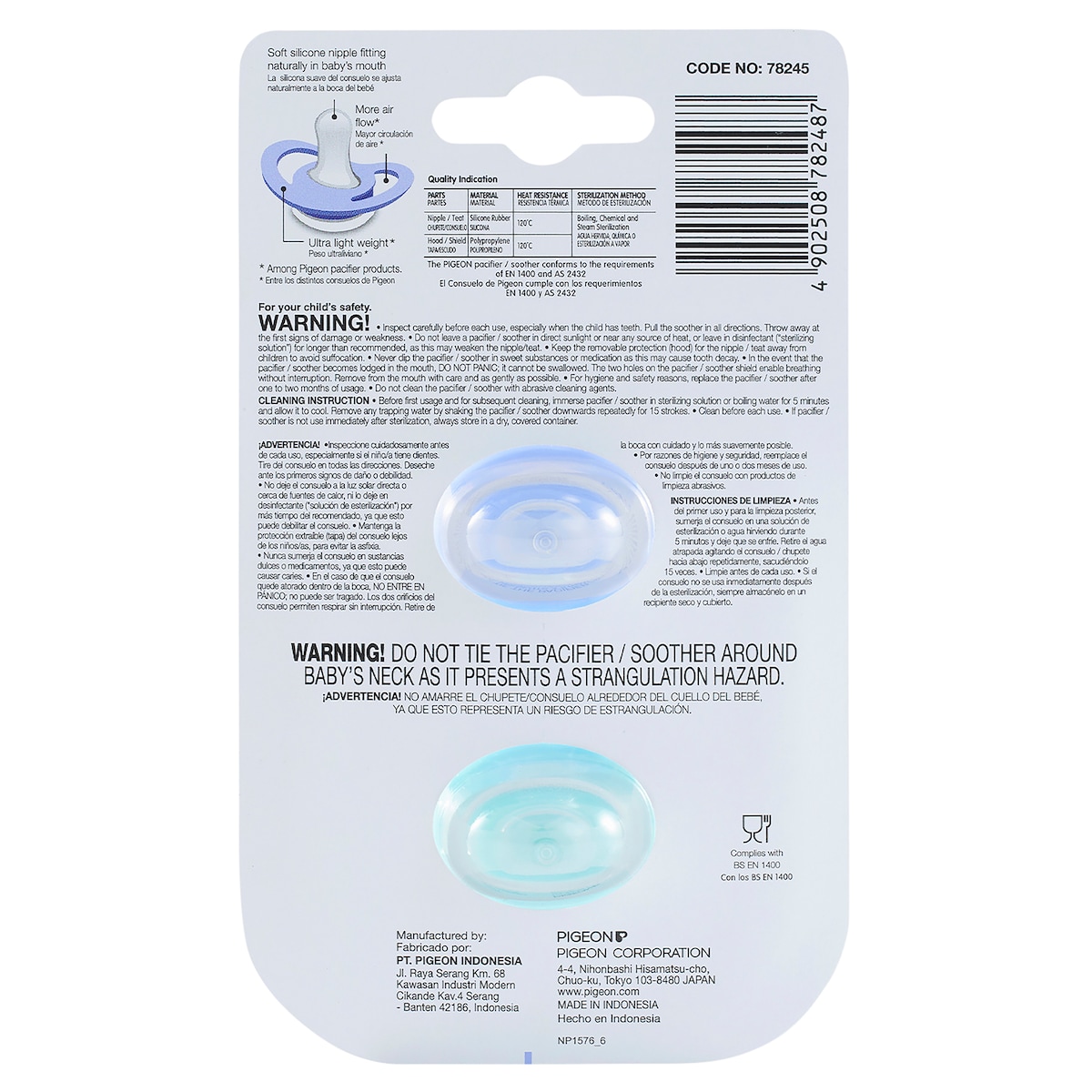 Pigeon Mini Light Pacifier Medium (6+ Months) 2 Pack Assorted Colours