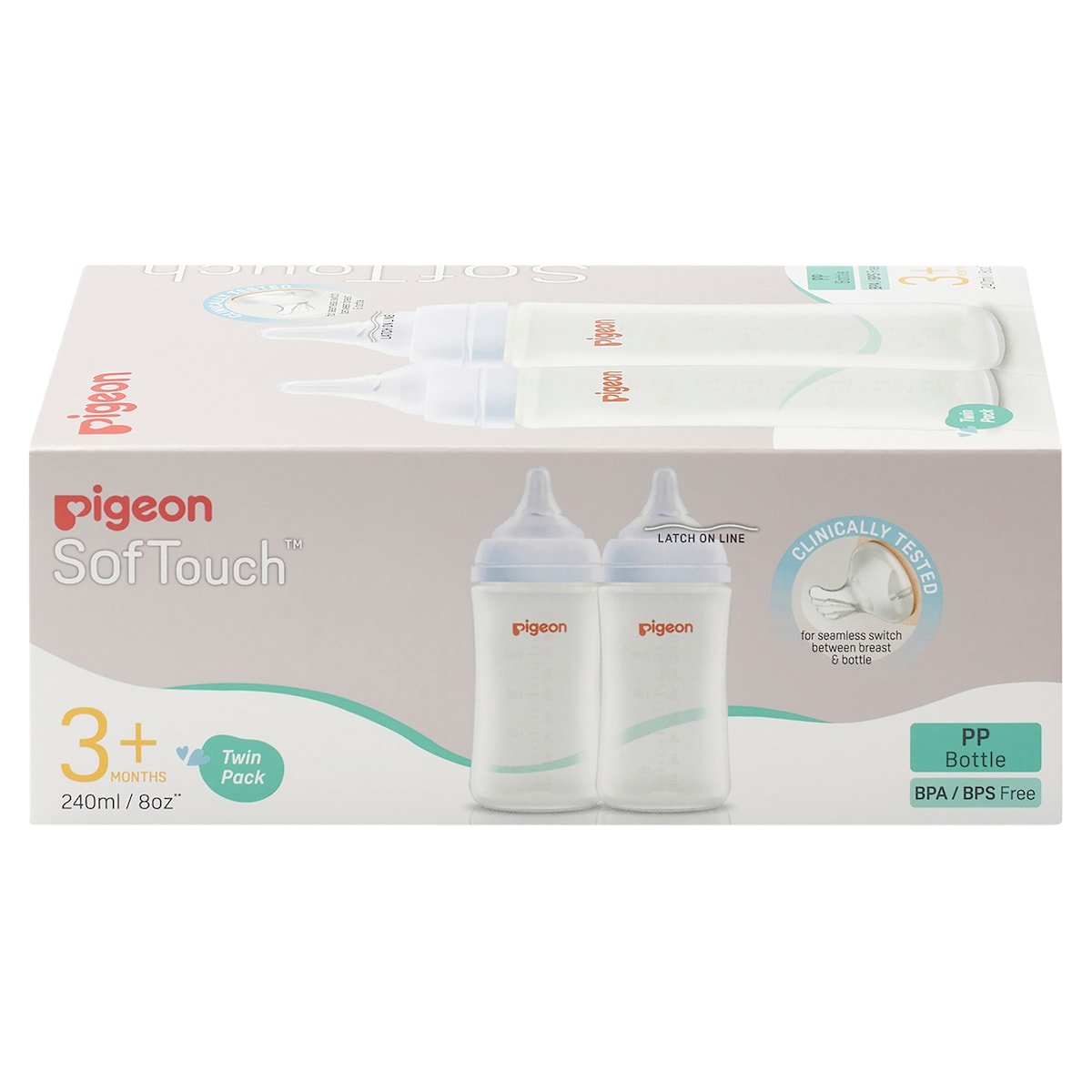 Pigeon SofTouch III PP Baby Bottle 2 x 240ml