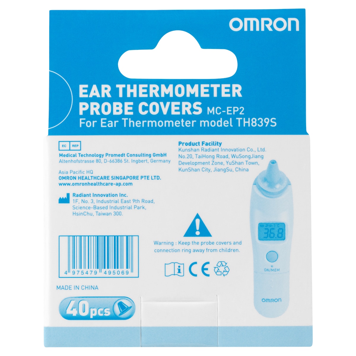 Omron TH839S/40 Probe Covers for TH839S Ear Thermometer