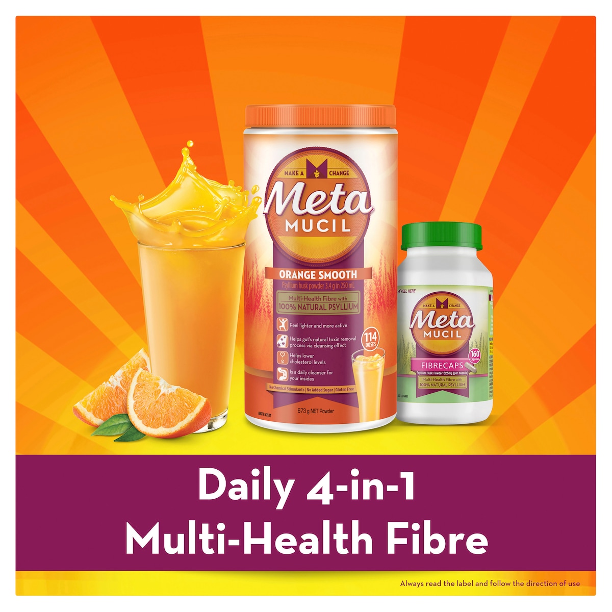 Metamucil Fibre Supplement Lemon Lime Smooth 425g