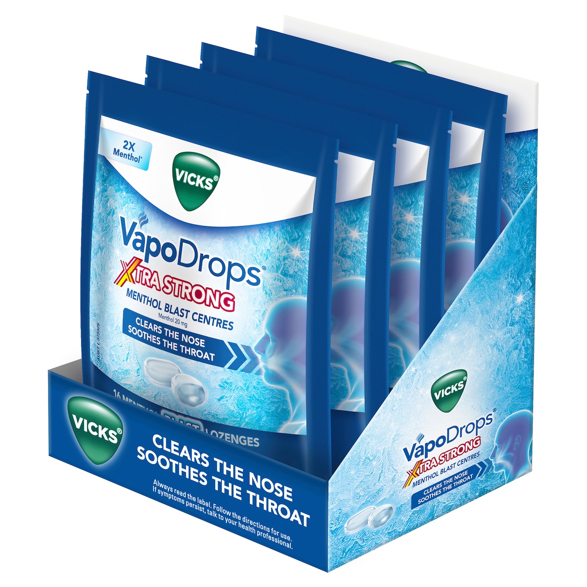 Vicks VapoDrops Xtra Strong Menthol Blast 16 Lozenges