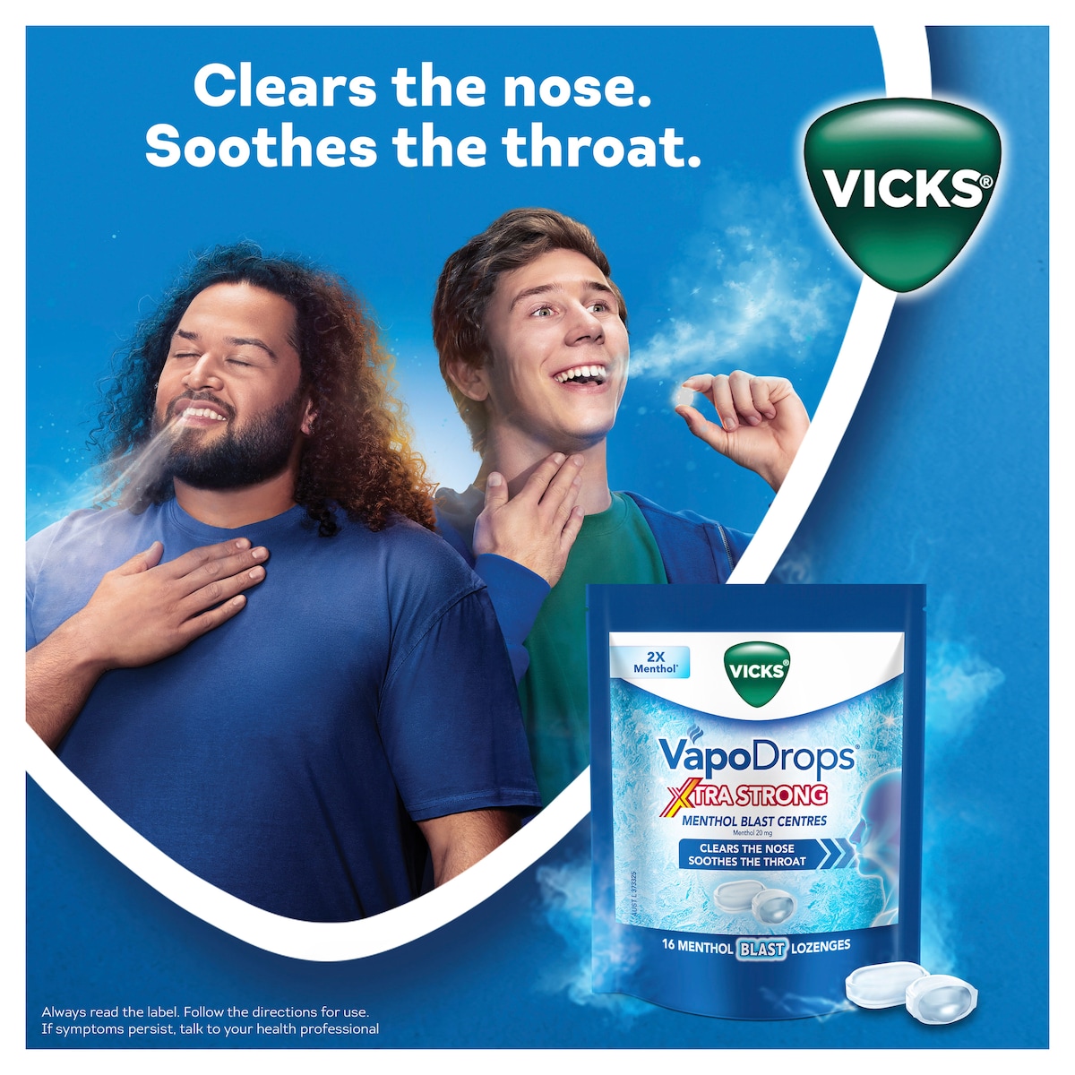 Vicks VapoDrops Xtra Strong Menthol Blast 16 Lozenges