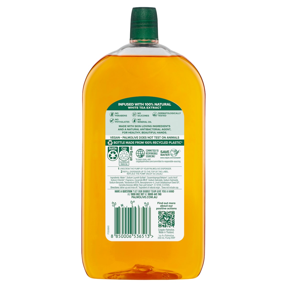 Palmolive Antibacterial Hand Wash White Tea Refill 1 Litre