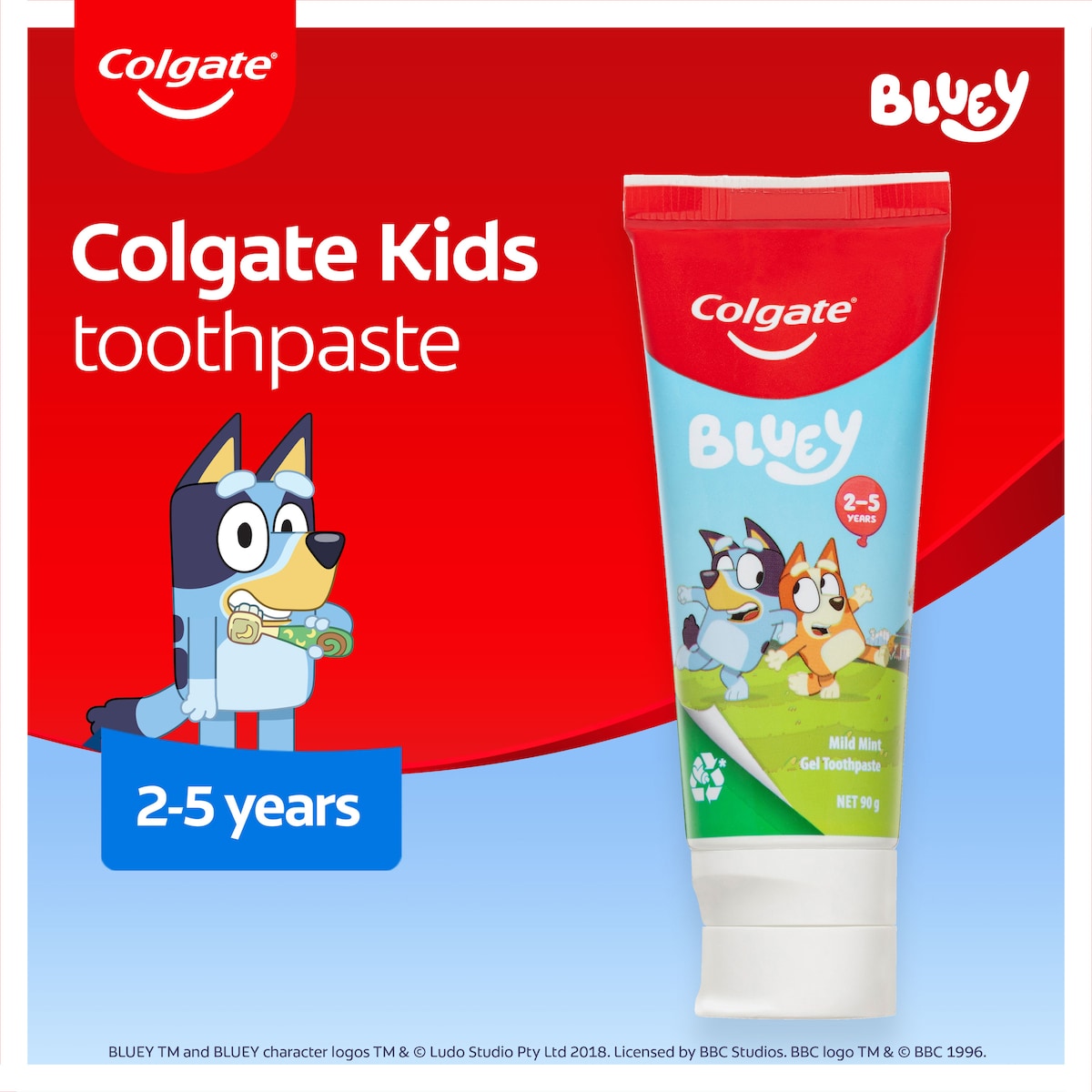 Colgate Kids Bluey Gel Mild Mint Toothpaste 90g