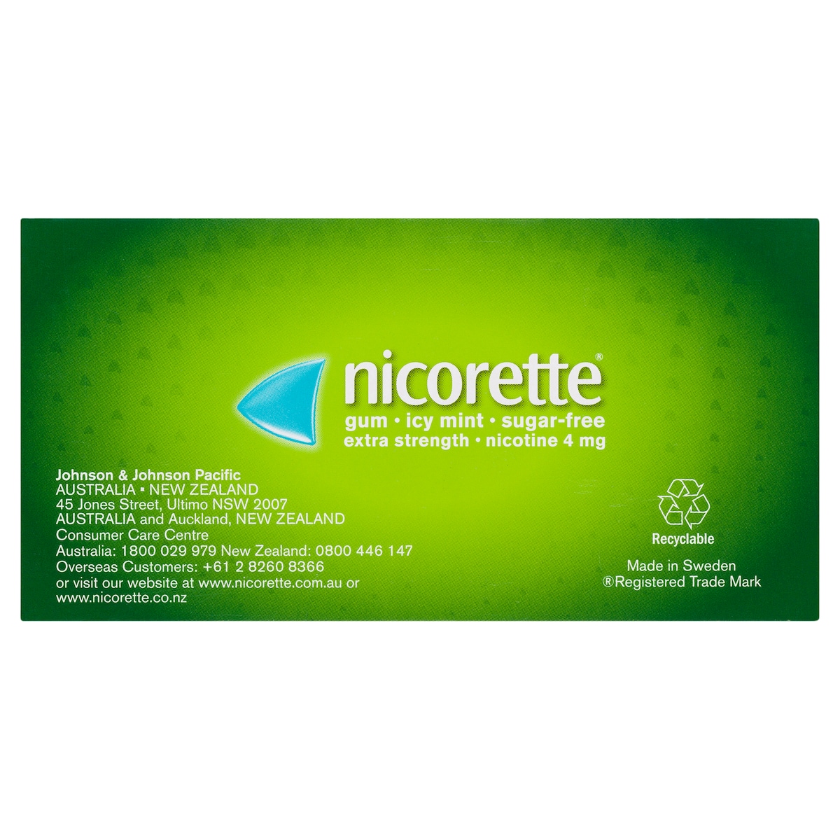 Nicorette Quit Smoking Nicotine Gum 4mg Icy Mint 105 Pieces