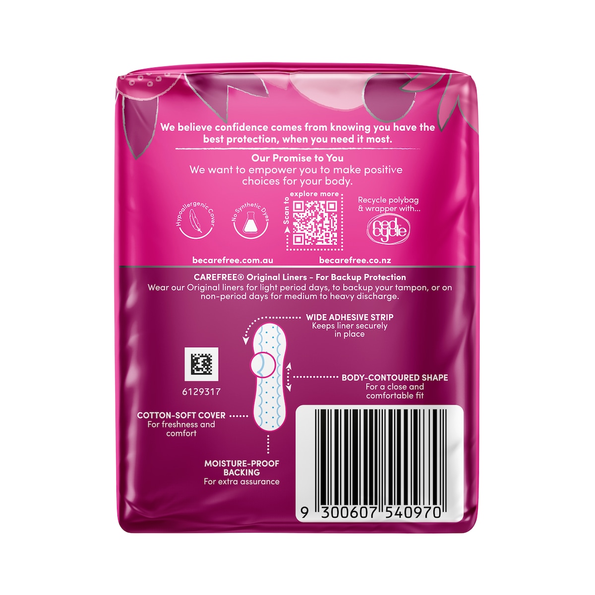 Carefree Original Unscented Liners 30 Pack