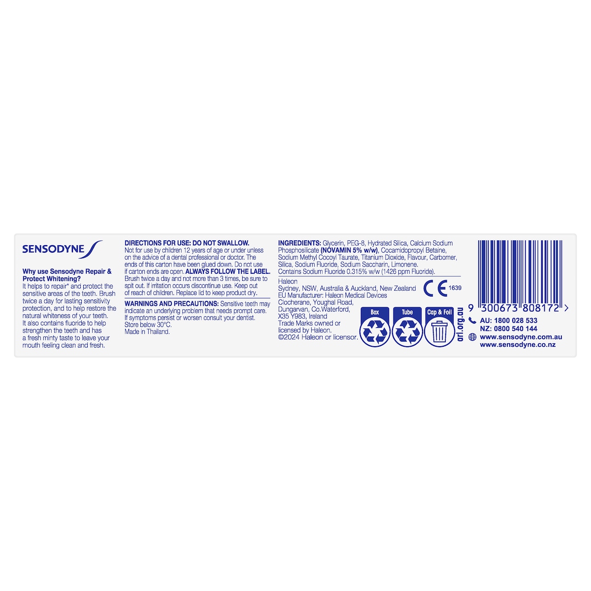 Sensodyne Repair & Protect Whitening Toothpaste 100g